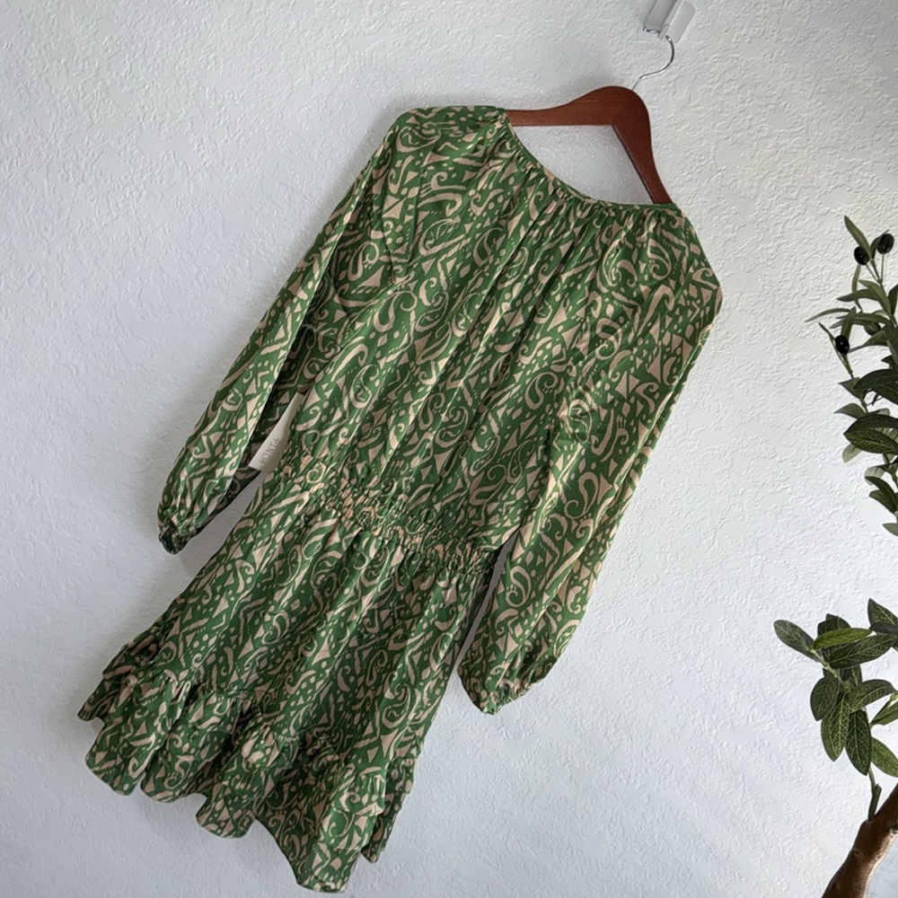 Pinch Green Patterned Satin Mini Dress - Picture 11 of 11